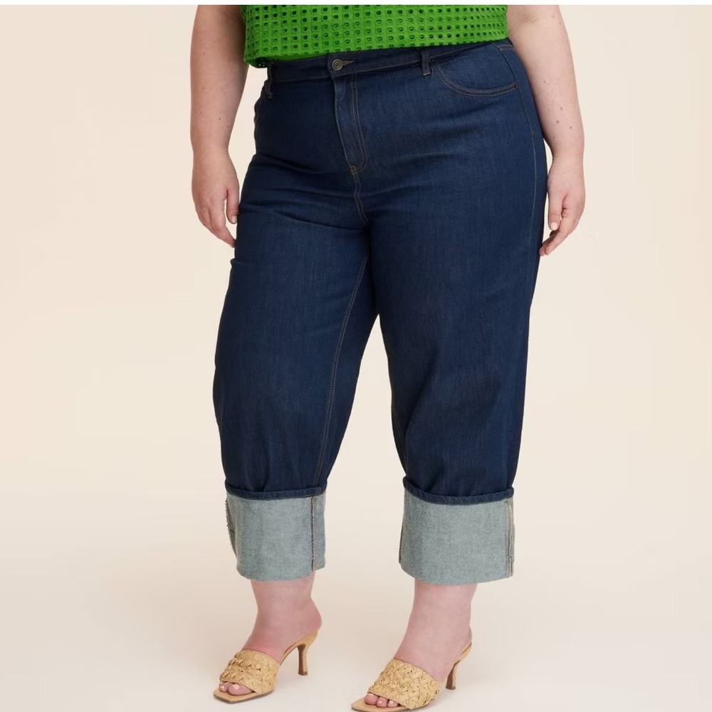 Kate Spade New York Women's High Rise‎ Straight Leg Wide Cuff Crop Jeans Size 30